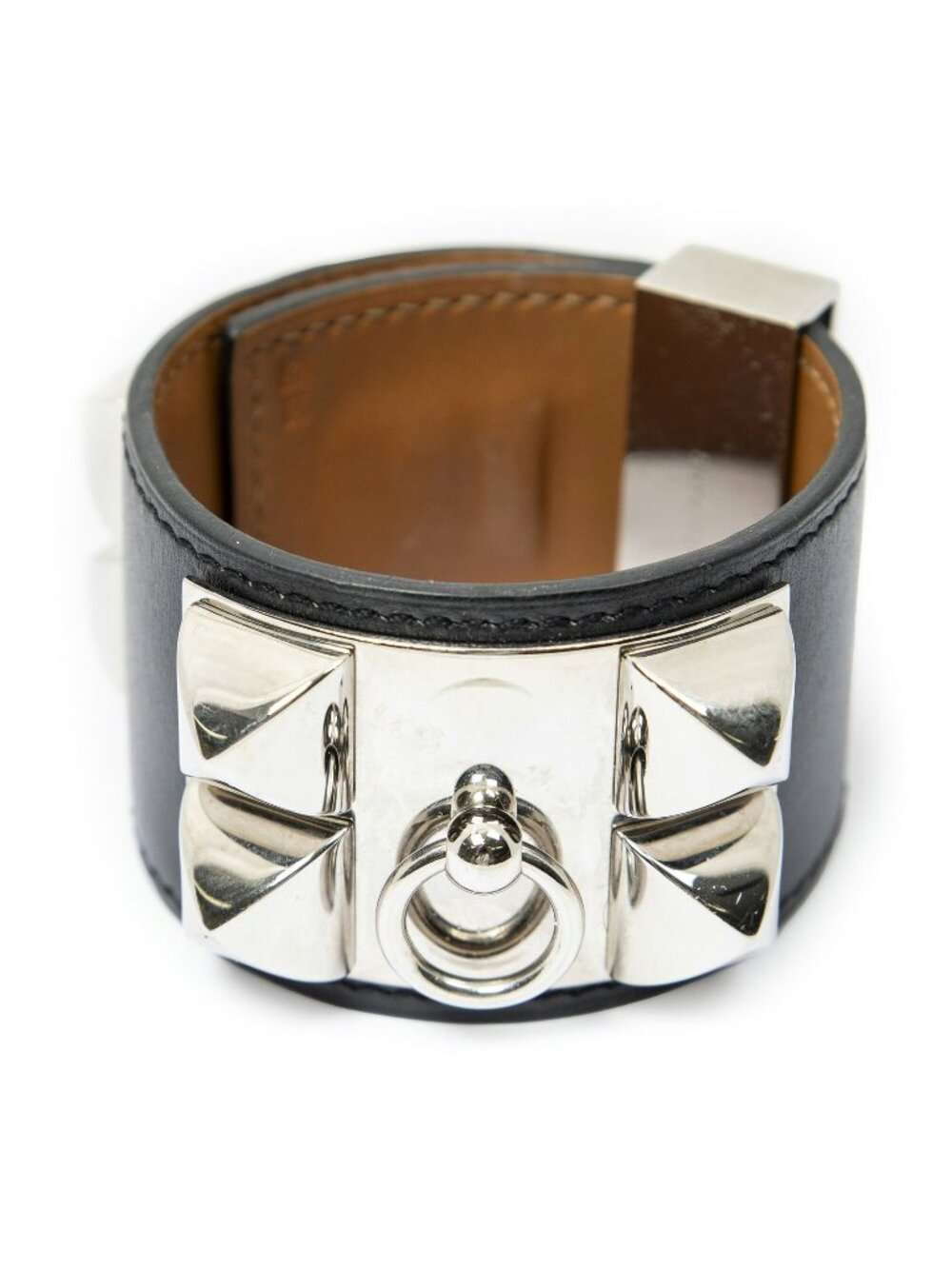 Hermes Chien Bracelet Black Leather